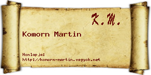 Komorn Martin névjegykártya