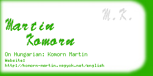 martin komorn business card